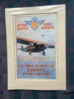 Leuke kleine vintage poster KLM., Verzamelen, Luchtvaart en Vliegtuigspotten, Ophalen, Zo goed als nieuw, Kaart, Foto of Prent