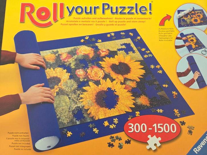 Puzzelkleed met doos - Roll Your Puzzle!, Hobby en Vrije tijd, Denksport en Puzzels, Zo goed als nieuw, Legpuzzel, 500 t/m 1500 stukjes