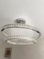 Moderne Hanglamp met Kristallen Ringen, Huis en Inrichting, Lampen | Hanglampen, Ophalen of Verzenden, Zo goed als nieuw, Metaal