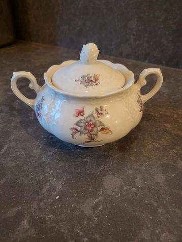 Vintage Suikerpot met Bloemenmotief beschikbaar voor biedingen