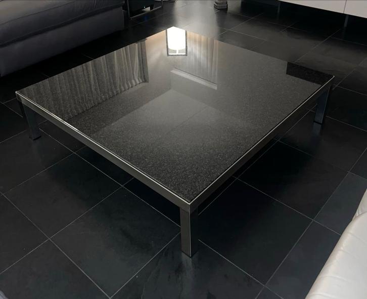 Salontafel graniet, Huis en Inrichting, Tafels | Salontafels, Gebruikt, Minder dan 50 cm, 100 tot 150 cm, 100 tot 150 cm, Vierkant