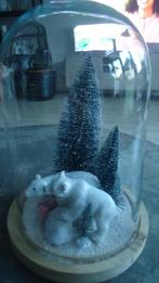 kerstmis glazen stolp ijsberen tafereel, Diversen, Kerst, Ophalen of Verzenden, Zo goed als nieuw