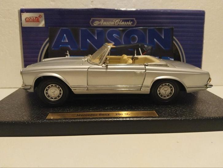 Mercedes Benz 280 SL Pagode cabriolet zilver Anson 1:18 KRD, Hobby en Vrije tijd, Modelauto's | 1:18, Zo goed als nieuw, Auto