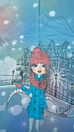 Girl in Amsterdam french terry paneel deel, Hobby en Vrije tijd, Stoffen en Lappen, Blauw, 120 cm of meer, Ophalen of Verzenden