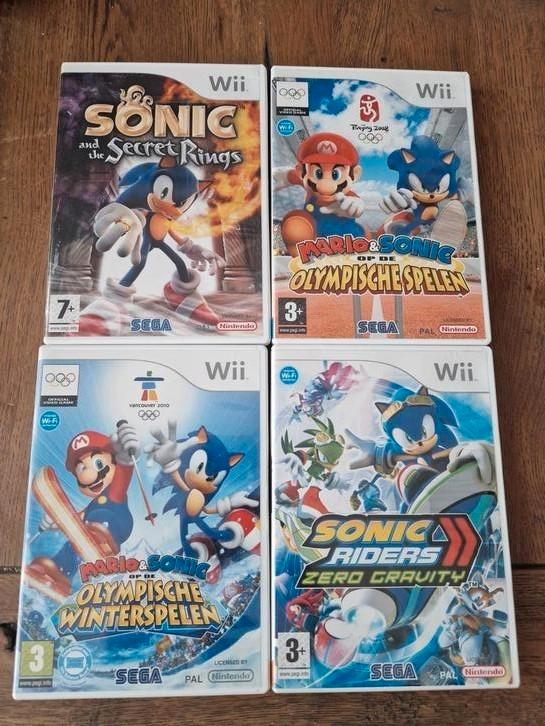 4 Sonic spellen voor de Wii, Spelcomputers en Games, Games | Nintendo Wii, Zo goed als nieuw, Avontuur en Actie, 1 speler, Vanaf 3 jaar