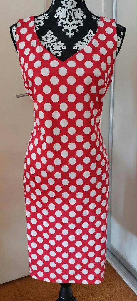 Zomerjurk Angelle Milan,  maat XL (42/44), Kleding | Dames, Jurken, Zo goed als nieuw, Maat 42/44 (L), Rood, Knielengte, Ophalen of Verzenden