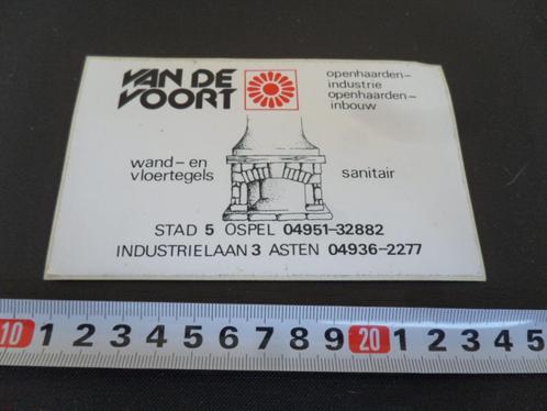 sticker asten ospel van de voort open haarden tegels sanitai, Verzamelen, Stickers, Zo goed als nieuw, Bedrijf of Vereniging, Ophalen