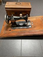Antieke Singer naaimachine met houten koffer, Ophalen of Verzenden