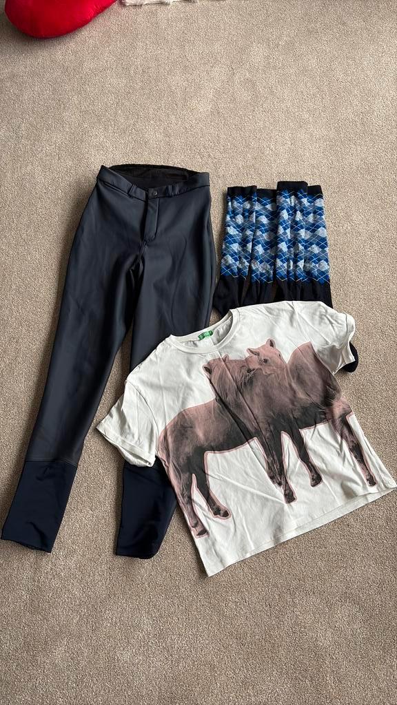 Nieuw Paardrijbroek rijbroek sokken shirt paarden 158 meisje, Dieren en Toebehoren, Paardrijkleding, Zo goed als nieuw, Kinderen