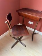 Vintage schooltafeltje bureau met stoel met inkthouder, Ophalen
