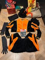 Pietenpak oranje zwart maat l sinterklaas set velours, Diversen, Sinterklaas, Ophalen of Verzenden, Zo goed als nieuw