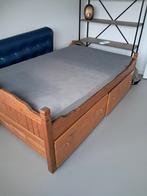 Houten bed met opberglades, Ophalen, Gebruikt, Bruin, Klassiek