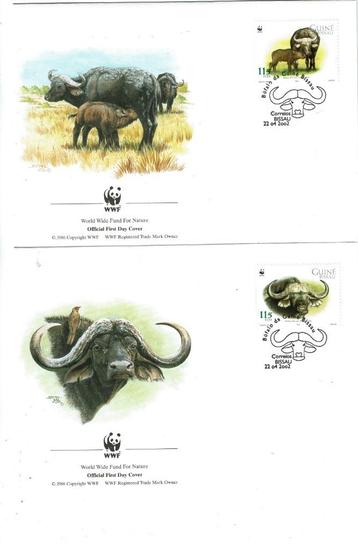 g bissau 2002 set wwf fdc buffels zoogdieren wildlife beschikbaar voor biedingen