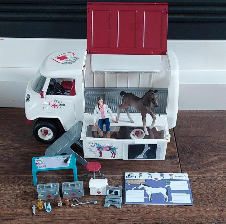 Schleich dierenarts wagen te koop., Verzamelen, Dierenverzamelingen, Zo goed als nieuw, Beeldje of Figuurtje, Paard, Ophalen of Verzenden