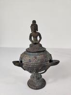 Olielamp Boeddha #1, brons, Java, Indonesië, begin 20e eeuw, Antiek en Kunst, Antiek | Koper en Brons, Ophalen of Verzenden, Brons