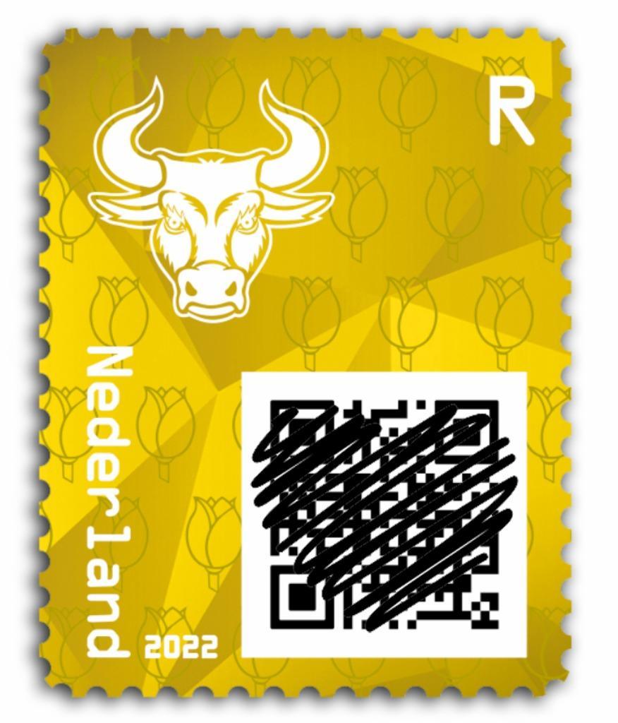≥ Crypto postzegel Stier 2022 Geel — Postzegels | Nederland — Marktplaats