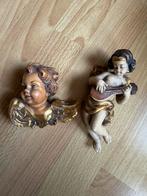 2 Houten Wanddecoratie Engeltjes, Ophalen, Gebruikt, Religie