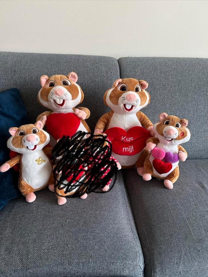 4 Valentijns hamsters AH, Kinderen en Baby's, Speelgoed | Knuffels en Pluche, Zo goed als nieuw, Overige typen, Ophalen of Verzenden