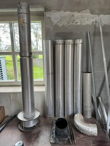 Rookkanaal, dakdoorvoer, pijpen & bocht 110mm beschikbaar voor biedingen