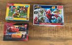 3 Kinderpuzzels - Cars, Mickey Mouse, Spiderman, Kinderen en Baby's, Speelgoed | Kinderpuzzels, Ophalen, Meer dan 50 stukjes, Gebruikt