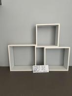 3 witte wandkubussen, Huis en Inrichting, Woonaccessoires | Wandplanken en Boekenplanken, Ophalen of Verzenden, Zo goed als nieuw