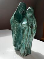 Mid- Century modernisme glazed terracotta beeld 2 figuren, Antiek en Kunst, Ophalen of Verzenden