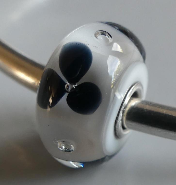 Trollbeads MODEBLOEM, Sieraden, Tassen en Uiterlijk, Bedels, Zo goed als nieuw, Trollbeads, Glas of Kristal, 1 bedel, Verzenden