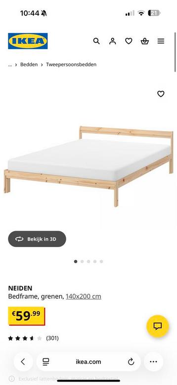 Neiden bedframe grenen ikea - afbeelding 8