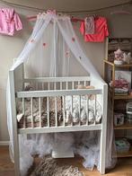 Baby ledikantje met hemelstandaard en Hemeltje, Ophalen, Gebruikt, Jongetje of Meisje