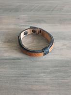 Mooie Heren armband // leer bruin 22 cm, Verzenden, Zo goed als nieuw, Bruin, Overige materialen