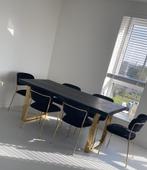 Richmond blackbone zwart/goud eettafel, Huis en Inrichting, Tafels | Eettafels, 150 tot 200 cm, Elegant, Rechthoekig, Eikenhout