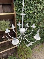 Witte kroonluchter vijfarms Franse Lelie, Ophalen, Gebruikt, Metaal