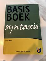 Basisboek syntaxis, Boeken, Ophalen, Henk Wolf, Zo goed als nieuw, Nederlands
