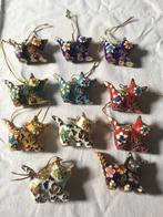 Vintage cloisonne kerstboom decoratie poezen, Gebruikt, Onbekend, Ophalen of Verzenden, Onbekend