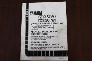 Yamaha YZ125 YZ250 W 1988 motorcycle owner's service manual beschikbaar voor biedingen