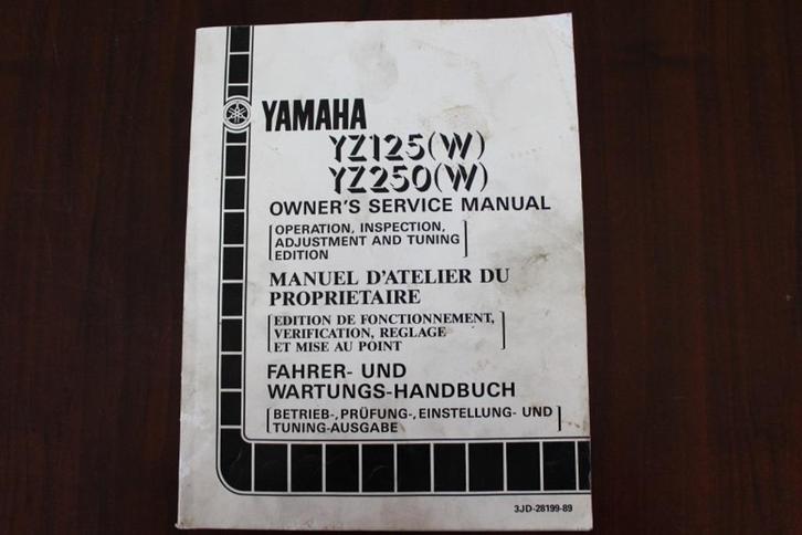Yamaha YZ125 YZ250 W 1988 motorcycle owner's service manual, Motoren, Handleidingen en Instructieboekjes, Yamaha, Ophalen of Verzenden