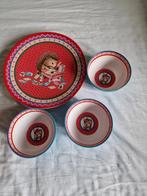 4 leuke kinderbordjes met 3 bakjes + kunstof, Ophalen of Verzenden, Zo goed als nieuw, Overige stijlen