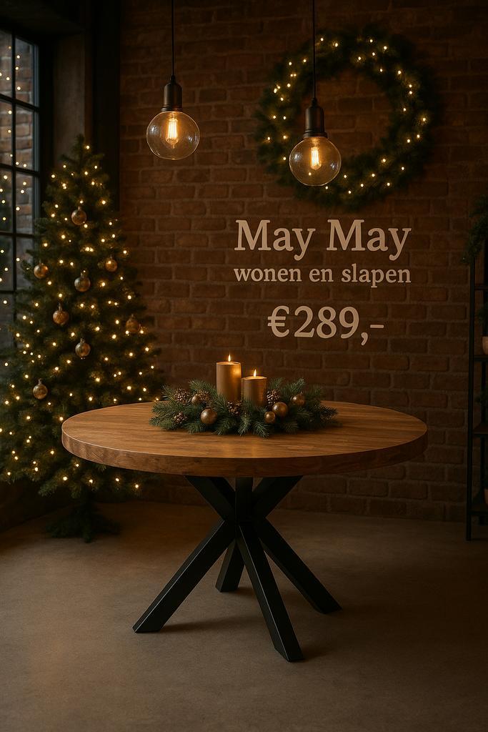 Eettafel rond 150cm met spinpoot Direct/leverbaar E-7049, Huis en Inrichting, Tafels | Eettafels, Nieuw, 100 tot 150 cm, 100 tot 150 cm