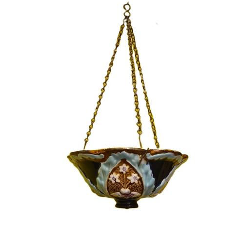 Franse Art Nouveau Majolica hang bloempot, begin 20e eeuw, Antiek en Kunst, Antiek | Keramiek en Aardewerk, Ophalen of Verzenden