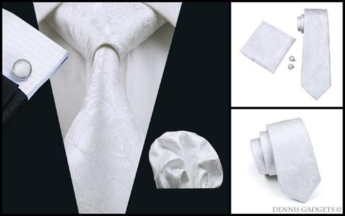 Dennis Gadgets: 100 % zijden stropdas ( 3 delig !! ) DG 0393, Kleding | Heren, Stropdassen, Nieuw, Met patroon, Wit, Ophalen of Verzenden