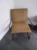 Industriële olijfgroene fauteuil, Huis en Inrichting, Ophalen of Verzenden, Zo goed als nieuw, Eén