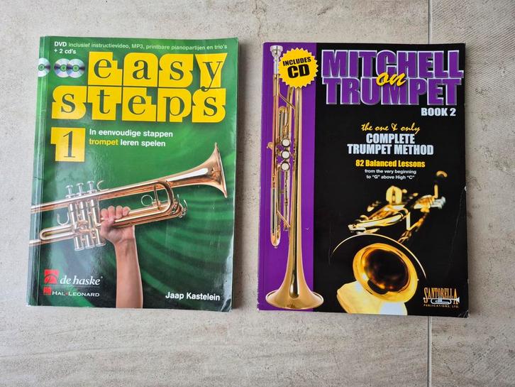 J. Kastelein - Easy Steps 1 en Mitchel on Trumpet, Muziek en Instrumenten, Bladmuziek, Gebruikt, Les of Cursus, Populair, Trompet