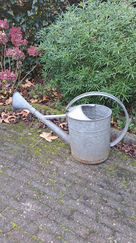 Oude Zinken Gieter - Tuindecoratie, Tuin en Terras, Gieters, Gebruikt, Metaal, Ophalen of Verzenden