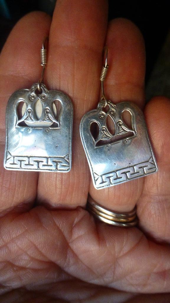 Noorse Zilveren Oorhangers traditioneel Viking motief NIEUW, Sieraden, Tassen en Uiterlijk, Antieke sieraden, Verzenden, Zilver