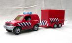 Mitsubishi Pajero + gereedschapswagen brandweer 1/32 China., Overige merken, Gebruikt, Ophalen of Verzenden, Auto