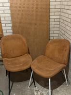 2 stuks oranje velvet stoelen, Huis en Inrichting, Stoelen, Ophalen, Zo goed als nieuw, Overige kleuren