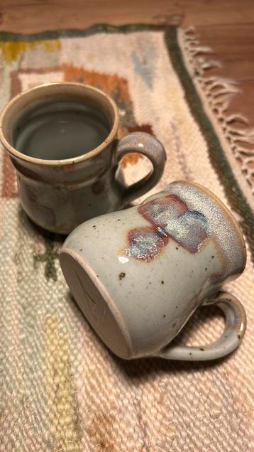 2 vintage bekertjes mokjes studio pottery keramiek japandi beschikbaar voor biedingen