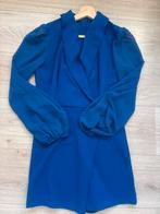 Blauwe blazer jurk met pofmouwen, Verzenden, Nieuw, Maat 36 (S), Blauw