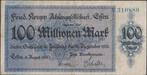 Duitsland Essen 100 millionen mark 1923 gebruikt (nr 152), Verzenden, Duitsland, Los biljet