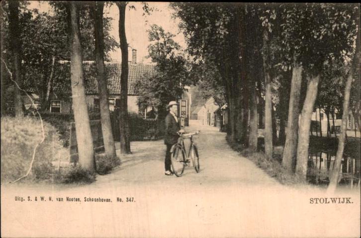 Stolwijk - Fiets - Van Nooten, Verzamelen, Ansichtkaarten | Nederland, Gelopen, Zuid-Holland, Voor 1920, Ophalen of Verzenden